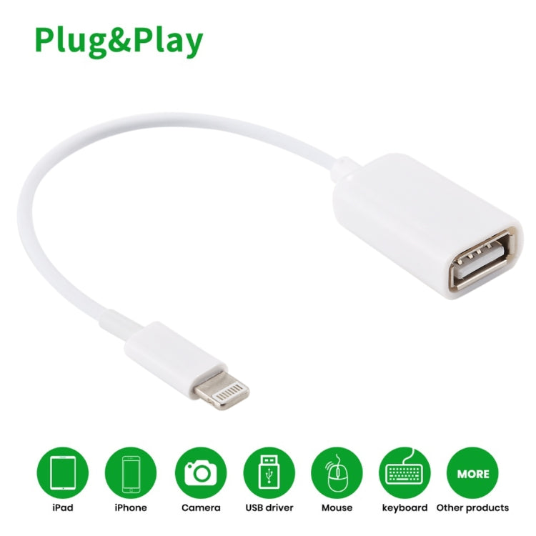 Cavo adattatore USB femmina a OTG maschio a 8 pin, supporto iOS 10.2 e versioni precedenti, lunghezza: 18 cm