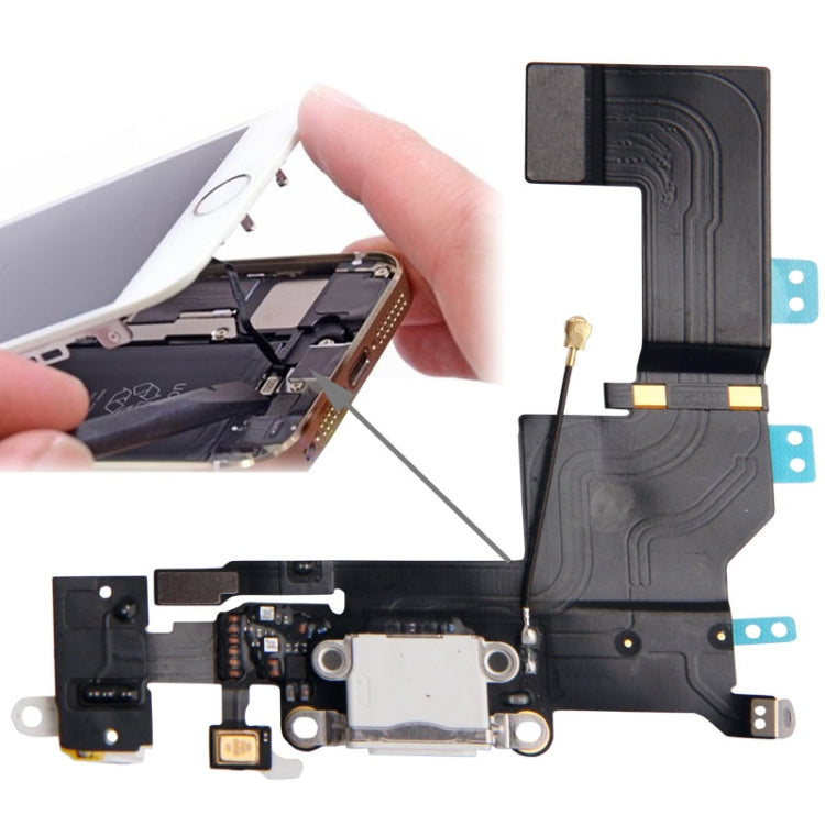 Original Version Rear Connector Charger Flex Cable + Headphone Audio Jack Ribbon Flex Cable For iPhone 5S,For iPhone 5S