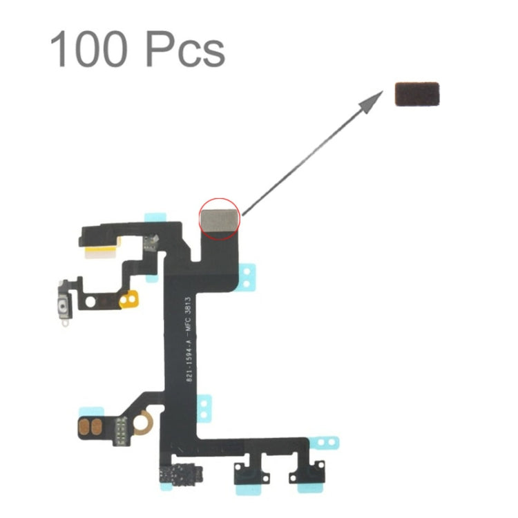 Cuscinetto in schiuma spugna da 100 pezzi per cavo flessibile del pulsante di accensione di iPhone 5S, For 5S Power Flex Cable