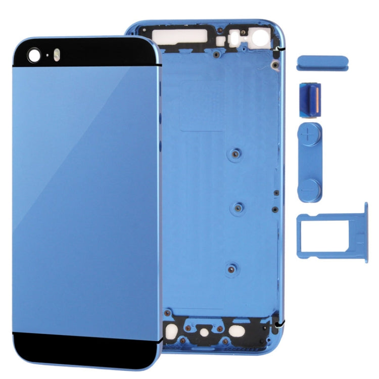 Cover posteriore in lega con alloggiamento completo con pulsante Mute + pulsante di accensione + pulsante del volume + vassoio per scheda Nano SIM per iPhone 5S, For 5S, For iPhone 5S