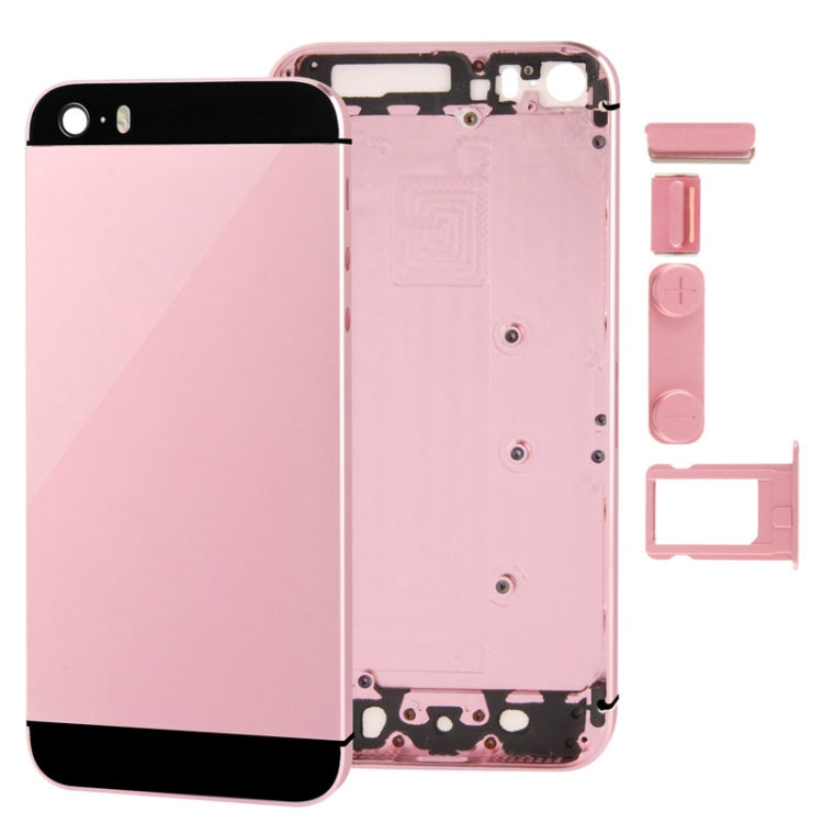 Cover posteriore in lega con alloggiamento completo con pulsante Mute + pulsante di accensione + pulsante del volume + vassoio per scheda Nano SIM per iPhone 5S, For 5S, For iPhone 5S