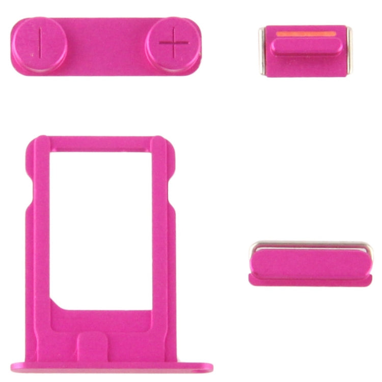 Cover posteriore in lega con alloggiamento completo con pulsante Mute + pulsante di accensione + pulsante del volume + vassoio per scheda Nano SIM per iPhone 5S, For 5S, For iPhone 5S