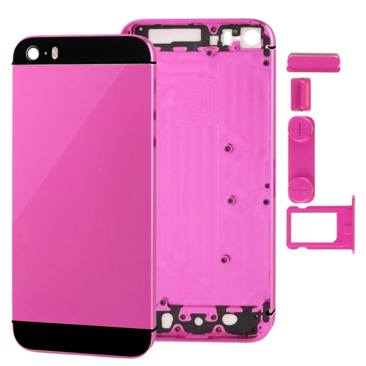 Cover posteriore in lega con alloggiamento completo con pulsante Mute + pulsante di accensione + pulsante del volume + vassoio per scheda Nano SIM per iPhone 5S, For 5S, For iPhone 5S