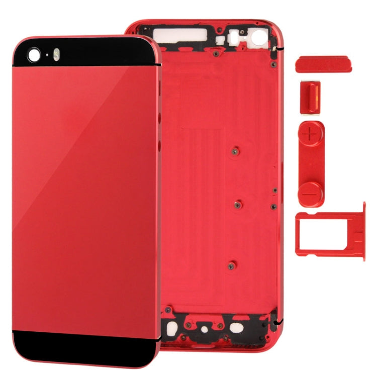 Cover posteriore in lega con alloggiamento completo con pulsante Mute + pulsante di accensione + pulsante del volume + vassoio per scheda Nano SIM per iPhone 5S, For 5S, For iPhone 5S