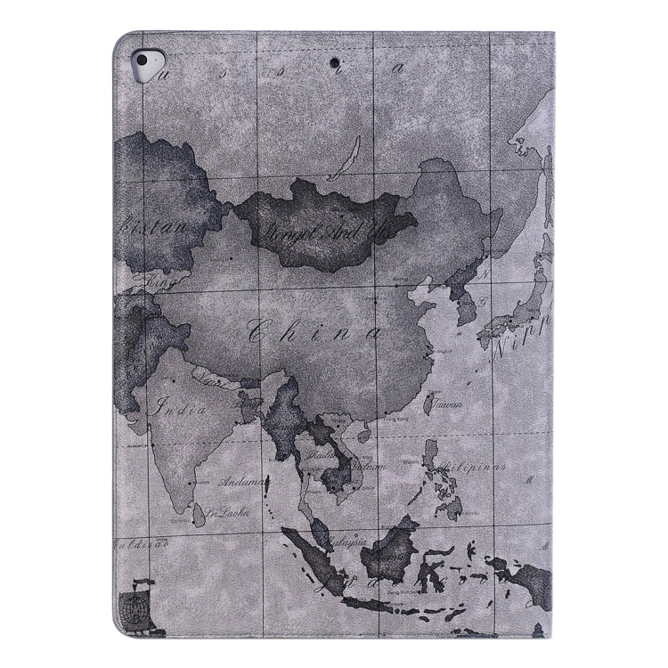 Custodia in pelle con motivo mappa del mondo retrò con supporto, slot per carte e portafoglio per iPad Air 2, consegna casuale
