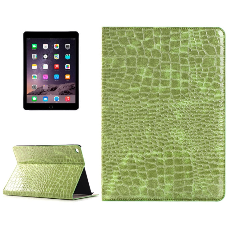 Custodia in pelle con chiusura orizzontale con texture coccodrillo con supporto, slot per carte e portafoglio per iPad Air 2