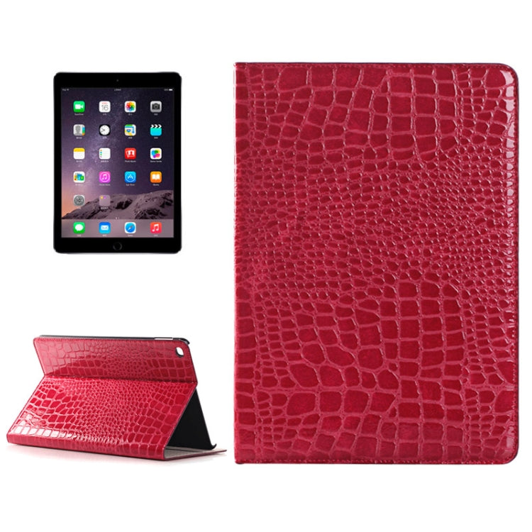 Custodia in pelle con chiusura orizzontale con texture coccodrillo con supporto, slot per carte e portafoglio per iPad Air 2