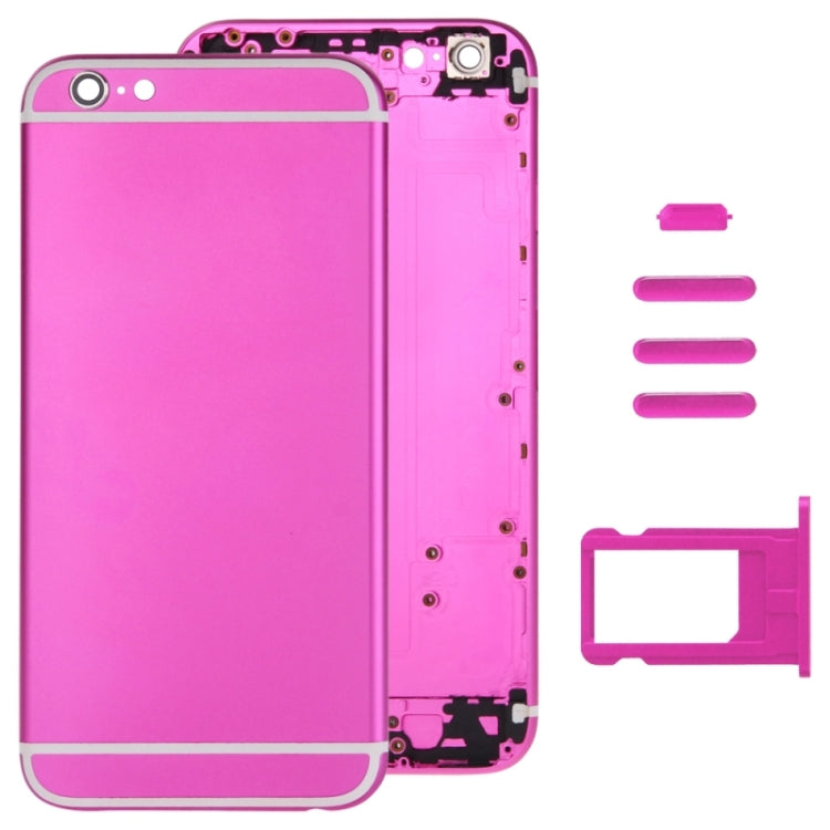 Cover assemblata completa per iPhone 6, inclusa cover posteriore, vassoio per schede, tasto di controllo del volume, pulsante di accensione e interruttore di disattivazione dell'audio, tasto vibrante, For 6, For iPhone 6(with side kyes)