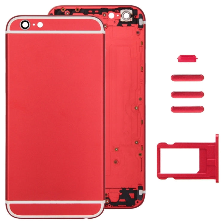 Cover assemblata completa per iPhone 6, inclusa cover posteriore, vassoio per schede, tasto di controllo del volume, pulsante di accensione e interruttore di disattivazione dell'audio, tasto vibrante, For 6, For iPhone 6(with side kyes)