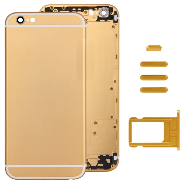 Cover assemblata completa per iPhone 6, inclusa cover posteriore, vassoio per schede, tasto di controllo del volume, pulsante di accensione e interruttore di disattivazione dell'audio, tasto vibrante, For 6, For iPhone 6(with side kyes)