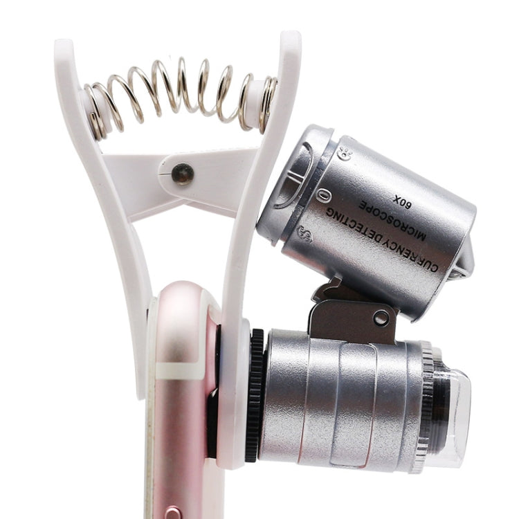 Microscopio universale 60X per telefono LED a clip/microobiettivo