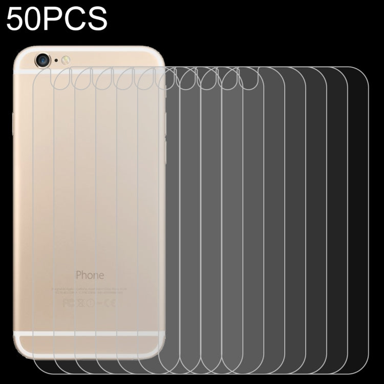 50 pezzi per iPhone 6 / 6S Pellicola proteggi schermo posteriore in vetro temperato antideflagrante da 0,26 mm, For 6 & 6s Back Film