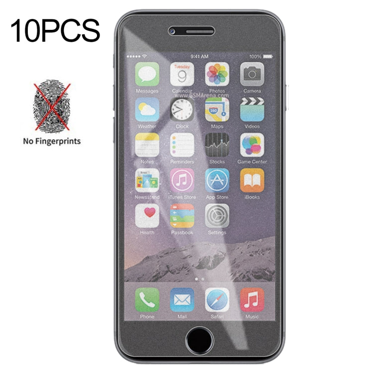 Pellicola in vetro temperato satinato opaco non completamente opaco da 10 pezzi per iPhone 6 / 6S, For iPhone 6 / 6S