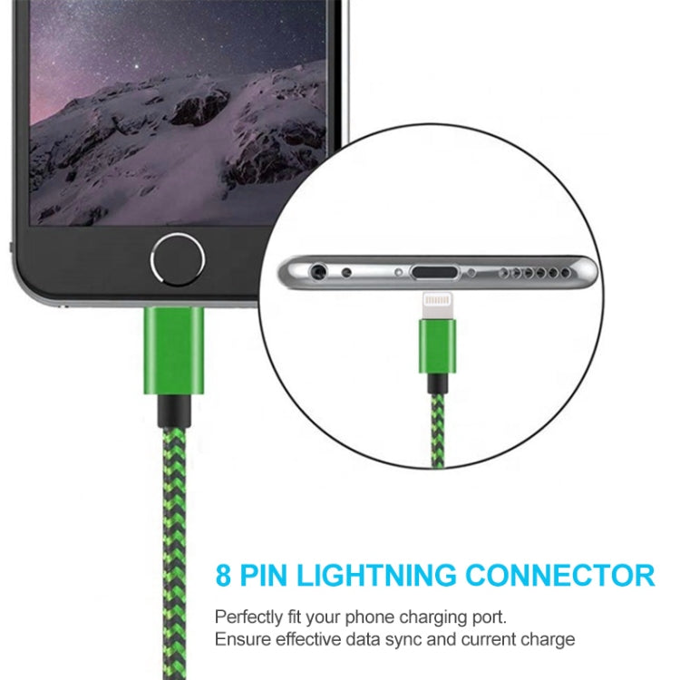 Cavo di sincronizzazione dati/ricarica da USB a 8 pin stile tessuto 2A, lunghezza cavo: 1 m
