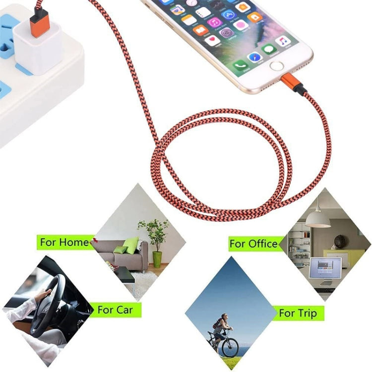 Cavo di sincronizzazione dati/ricarica da USB a 8 pin stile tessuto 2A, lunghezza cavo: 1 m