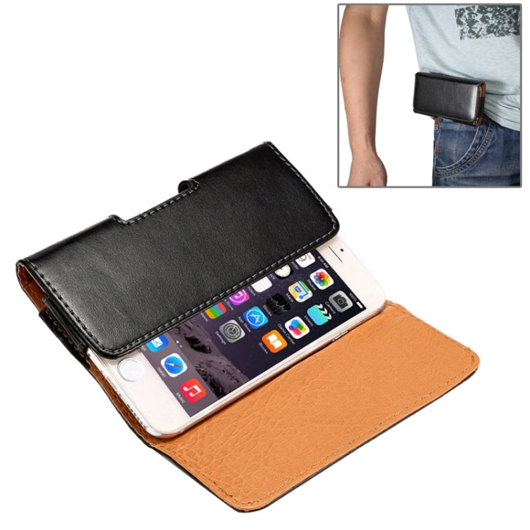 Marsupio in pelle di agnello stile orizzontale con stecca posteriore per iPhone 6 / Galaxy S4 / S3