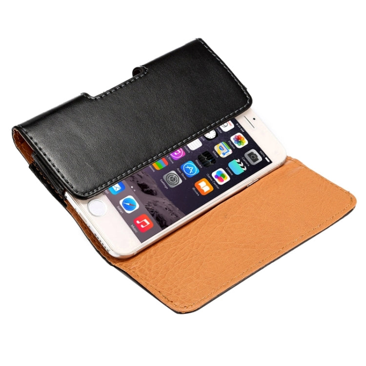 Marsupio in pelle di agnello stile orizzontale con stecca posteriore per iPhone 6 / Galaxy S4 / S3