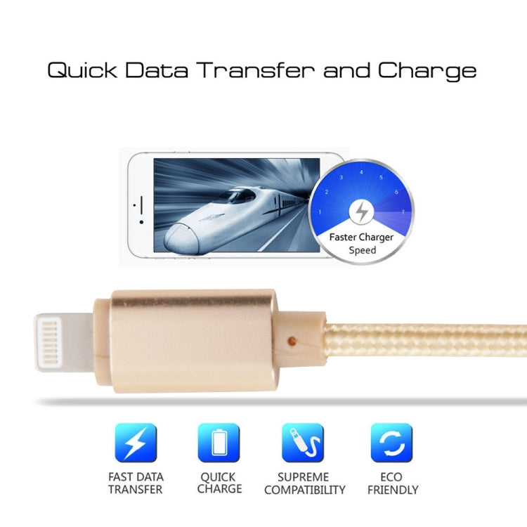 Cavo di ricarica per sincronizzazione dati da 8 pin a USB con testa in metallo intrecciato da 1 m per iPhone, iPad