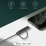 Cavo ricarica 2 in 1 Lightning e Micro USB da 1 metro