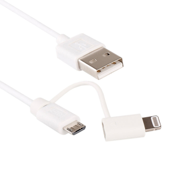 Cavo di ricarica per sincronizzazione dati MFI 2 in 1 da 1 m a 8 pin + Micro USB 2.0 maschio a USB