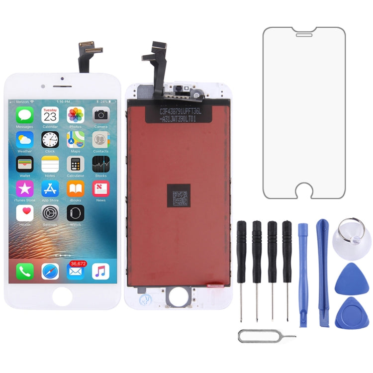 LCD Screen and Digitizer Complete Assembly with Frame for iPhone 6, 3 in 1 for i6 White, For iPhone 6(TFT)