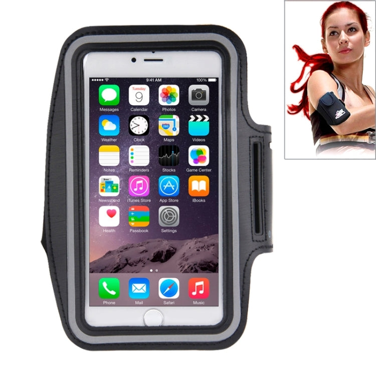 Custodia sportiva da braccio con foro per auricolari e tasca per chiavi per iPhone 6 Plus