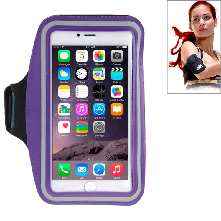Custodia sportiva da braccio con foro per auricolari e tasca per chiavi per iPhone 6 Plus