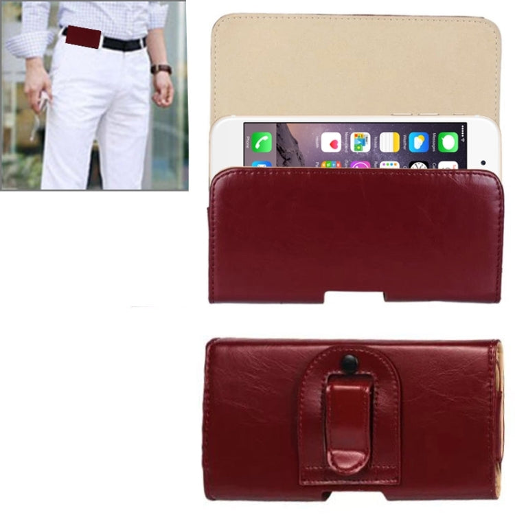 Marsupio in pelle stile Crazy Horse con texture orizzontale per iPhone 6 Plus / Galaxy Note 4 / Note 3 / Note 2 / A5 e A3
