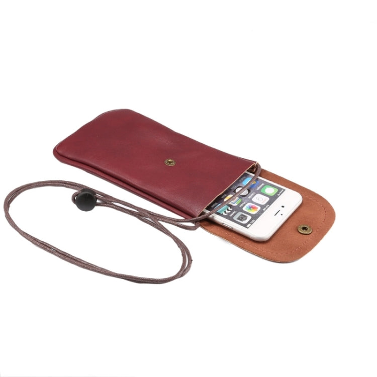 Custodia verticale universale in pelle PU/borsa in pelle per telefono con cordino