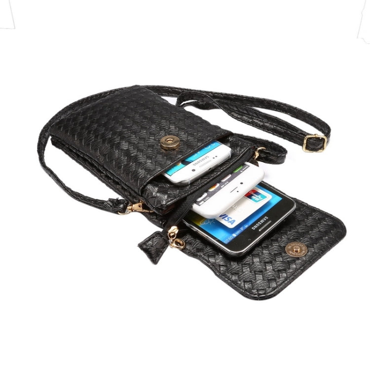 Borsa da trasporto universale in pelle PU universale stile verticale con trama intrecciata per iPhone 6s Plus / 6 Plus, Galaxy Note 5 e Note 4 e Note 3 / A8 / S6 edge / S6 edge+, Huawei P8 / P7 / Honor 6 Plus
