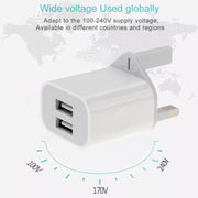 Adattatore Caricabatterie USB 2 Porte 5V 2A