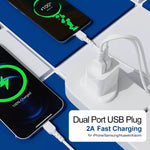 Adattatore caricabatterie USB 2 porte 5V 2A