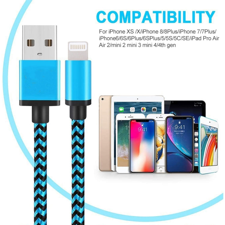 Cavo di sincronizzazione dati/ricarica in tessuto da 8 pin a USB da 2 m