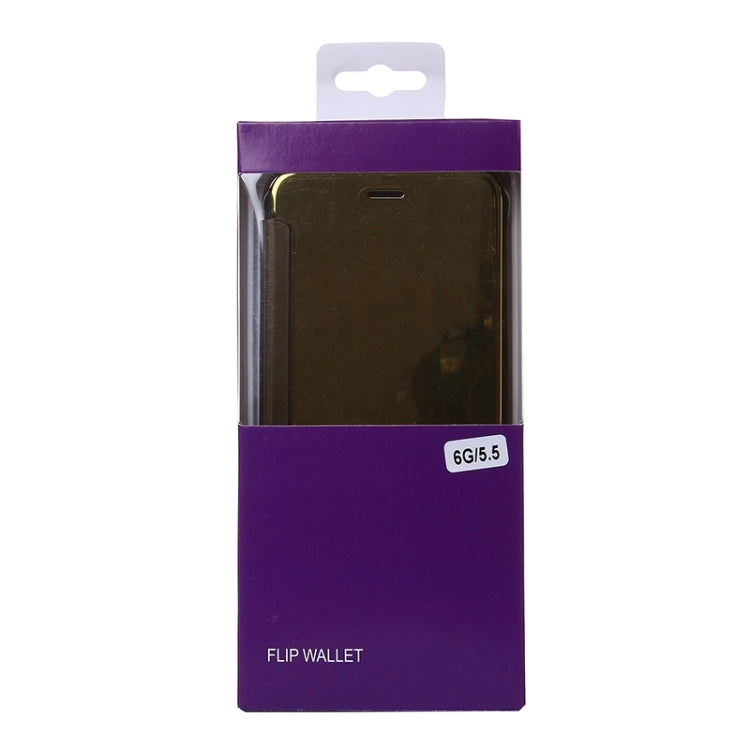 Per iPhone 6 Plus e 6s Plus Specchio galvanico con ribaltamento orizzontale per PC + custodia protettiva in pelle, For 6P & 6sP