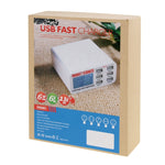 Caricabatterie USB 30W 6 porte con display digitale