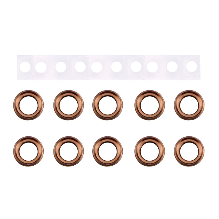 10 Pairs/Set Rear Camera Lens Ring + Flashlight Holder for iPhone 6 Plus and 6s Plus, Rose Gold, For iPhone 6 Plus