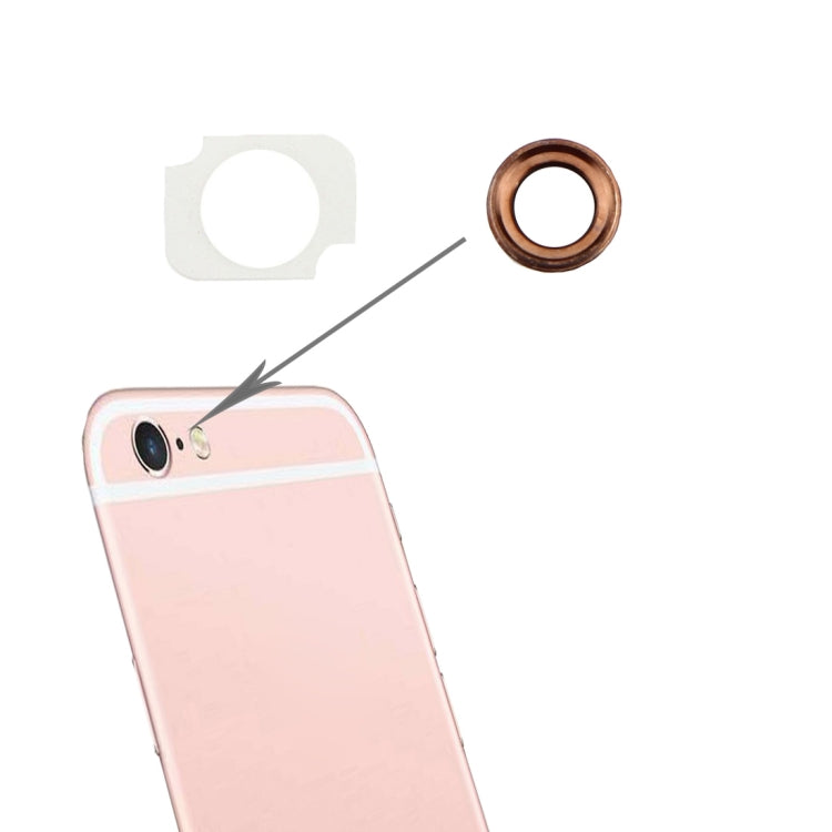 10 Pairs/Set Rear Camera Lens Ring + Flashlight Holder for iPhone 6 Plus and 6s Plus, Rose Gold, For iPhone 6 Plus