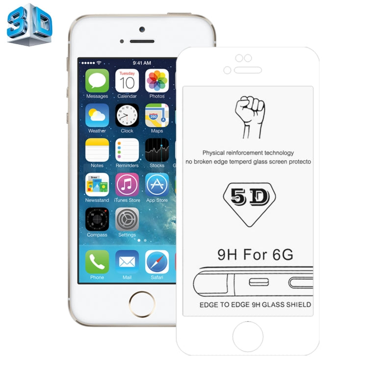 Pellicola in vetro temperato 5D per iPhone 6 e 6s