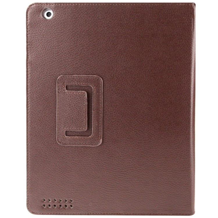 Pelle pieghevole di alta qualità con texture litchi con funzione di sospensione/sveglia e supporto per iPad 2/iPad 3/iPad 4