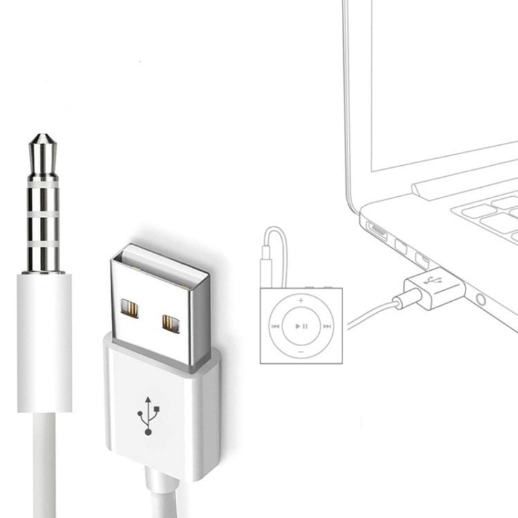 JW-SM1 Cavo di ricarica e sincronizzazione dati da USB a jack da 3,5 mm per iPod shuffle 1a/2a/3a/4a/5a/6a generazione, lunghezza: 10 cm