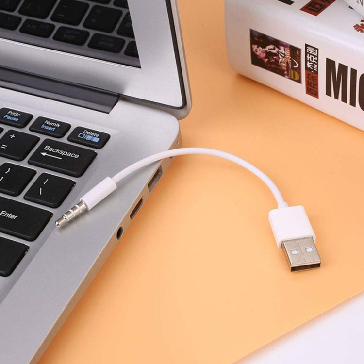 JW-SM1 Cavo di ricarica e sincronizzazione dati da USB a jack da 3,5 mm per iPod shuffle 1a/2a/3a/4a/5a/6a generazione, lunghezza: 10 cm