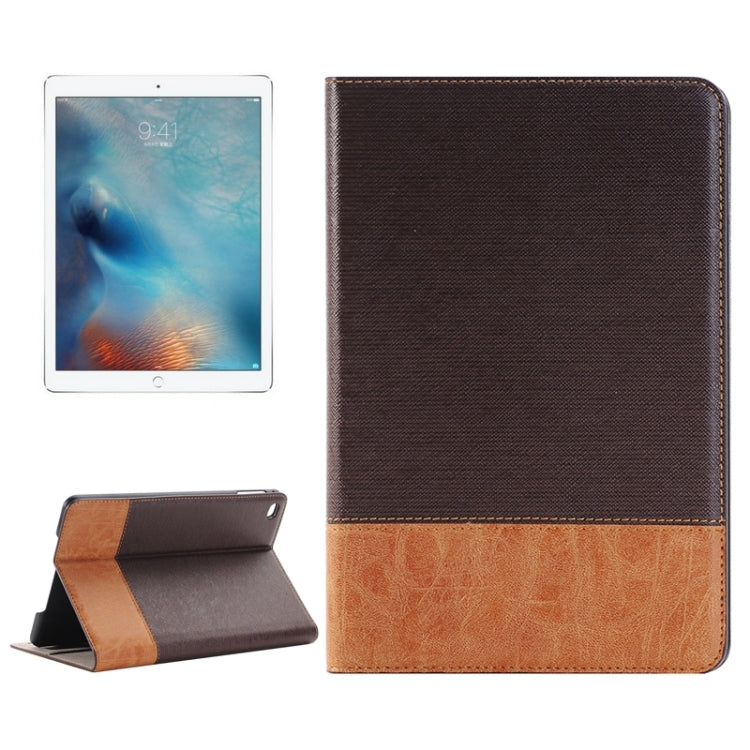 Custodia in pelle con chiusura orizzontale con trama a croce e pelle di pecora con supporto, slot per carte e portafoglio per iPad Pro da 12,9 pollici