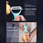 Pelapatate in ceramica a forma di T con manico in ABS resistente, consegna colore casuale, T Shaped Peel Knife