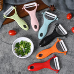 Pelapatate in ceramica a forma di T con manico in ABS resistente, consegna colore casuale, T Shaped Peel Knife