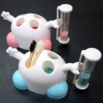 Portaspazzolino creativo a clessidra simpatico cartone animato (consegna colore casuale), Hourglass Toothbrush Stand