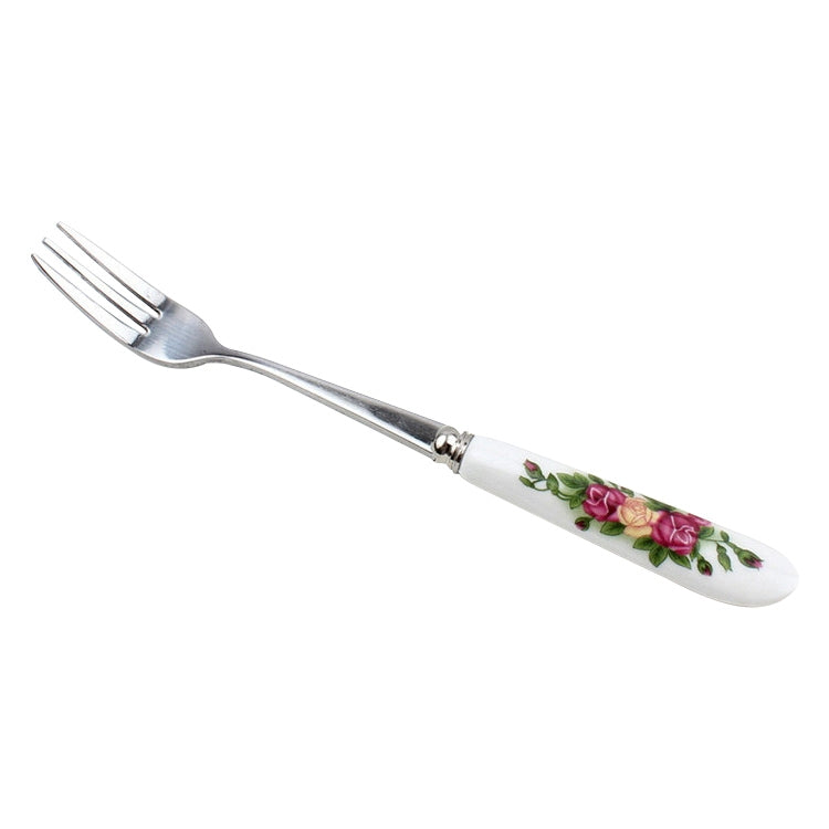 Set cucchiaio + forchetta in acciaio inox con manico in ceramica