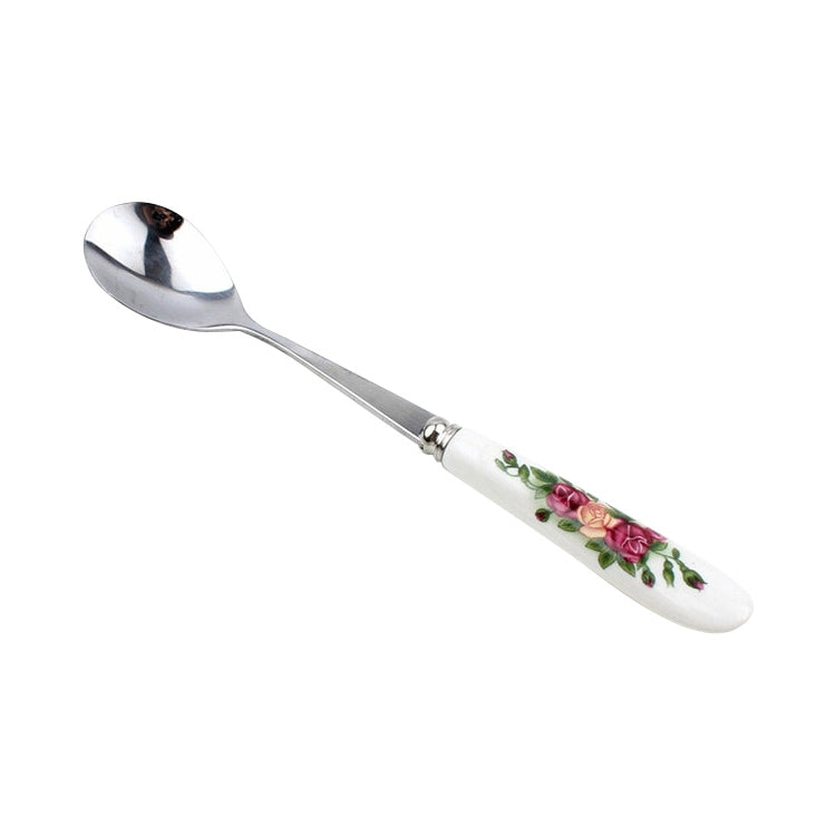 Set cucchiaio + forchetta in acciaio inox con manico in ceramica