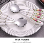 Set cucchiaio + forchetta in acciaio inox con manico in ceramica