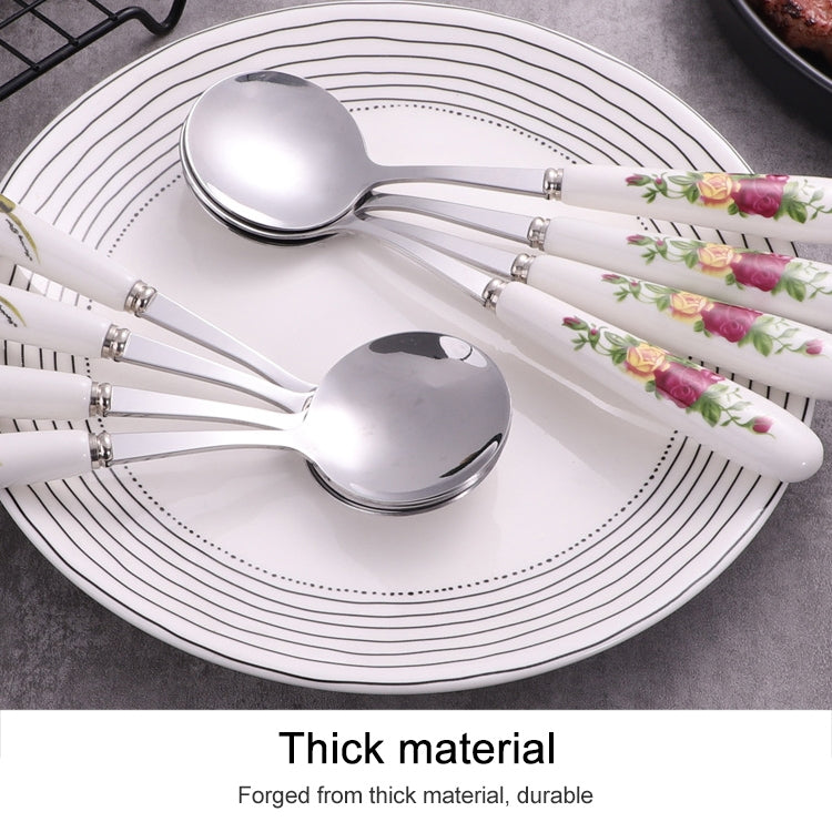 Set cucchiaio + forchetta in acciaio inox con manico in ceramica