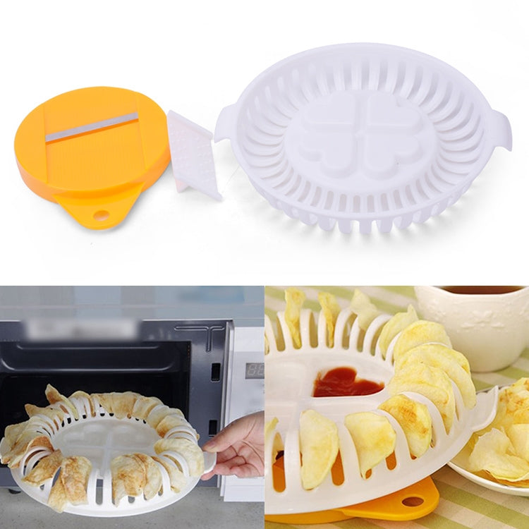 Dispositivo per patatine fritte al forno fatte in casa fai da te nel forno a microonde con affettatrice e piatto, DIY Microwave Oven